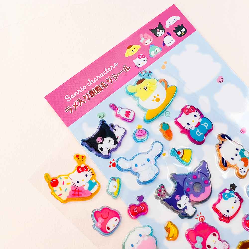【正規品 定価 即納】シール サンリオ キティ マイメロ クロミ シナモンロール シール帳 平成 小学生 女子 ぷっくり 立体シール ぷくぷく