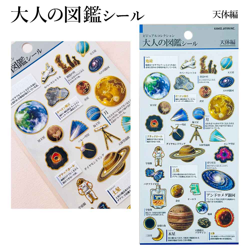 大人の図鑑シール 天体 シートシール カミオジャパン kamio japan