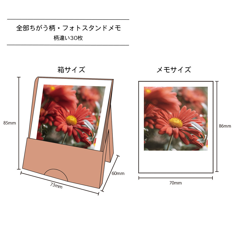 【公式】全部ちがう柄 フォトスタンドメモ