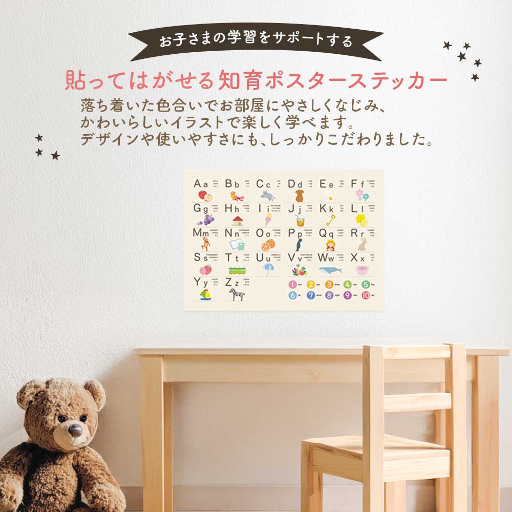 貼ってはがせる 知育ポスターステッカー