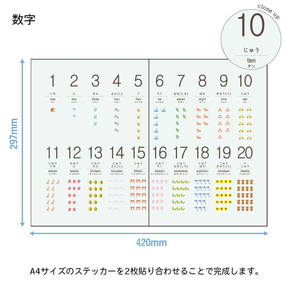 貼ってはがせる 知育ポスターステッカー
