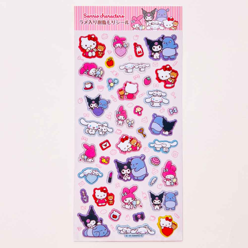 【正規品 定価 即納】シール サンリオ キティ マイメロ クロミ シナモンロール シール帳 平成 小学生 女子 ぷっくり 立体シール ぷくぷく