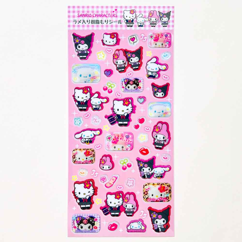 【正規品 定価 即納】シール サンリオ キティ マイメロ クロミ シナモンロール ギャル シール帳 平成 小学生 女子 ぷっくり 立体シール ぷくぷく