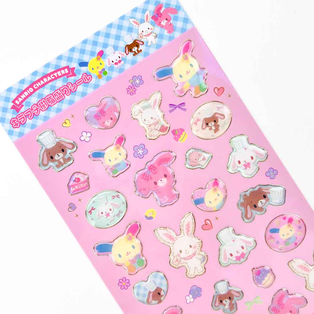 【正規品 定価】サンリオ シール ぷっくり キラフチ樹脂もりシール サンリオキャラクターズ サンリオ ウサハナ ヘイセイウサギ かわいい