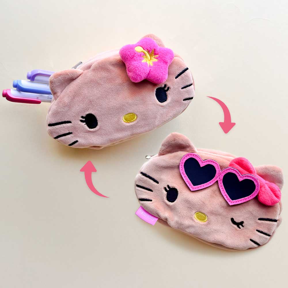 【期間限定20％OFF】ひっくるんペンポーチ 日焼けキティサンリオ ハローキティ リバーシブル 2way ペンポーチ