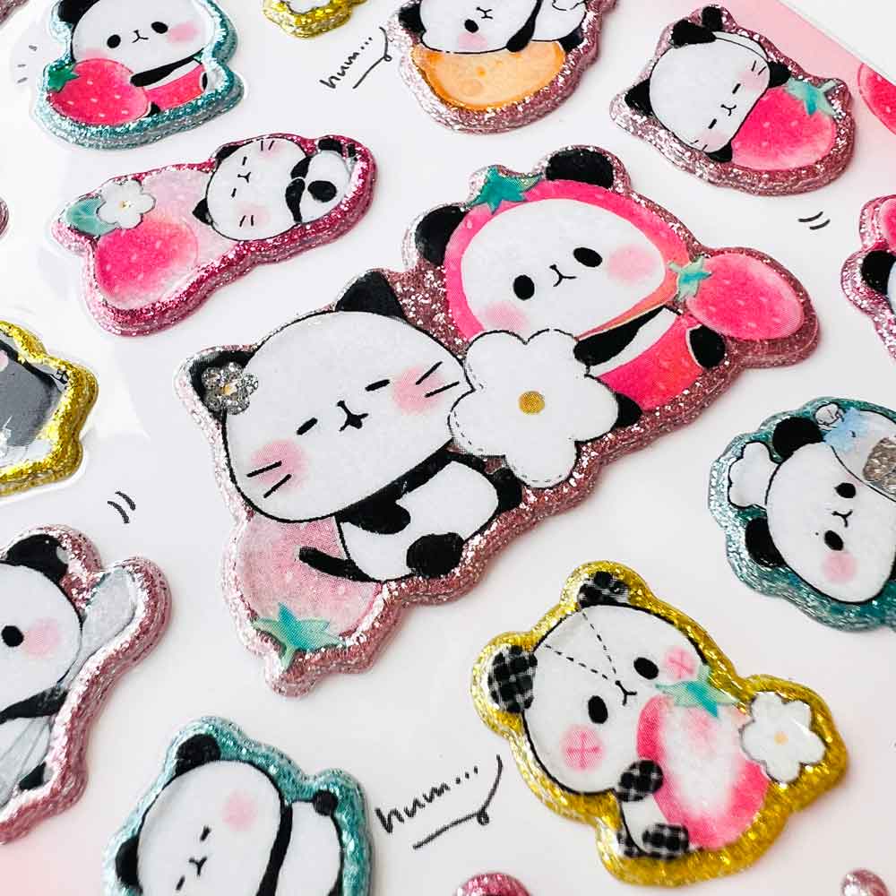 【正規品 定価 即納】キャンディーグリッターシール あわわちゃん もちもちぱんだ ぽんぽんシマエナガ ハッピーマーチ