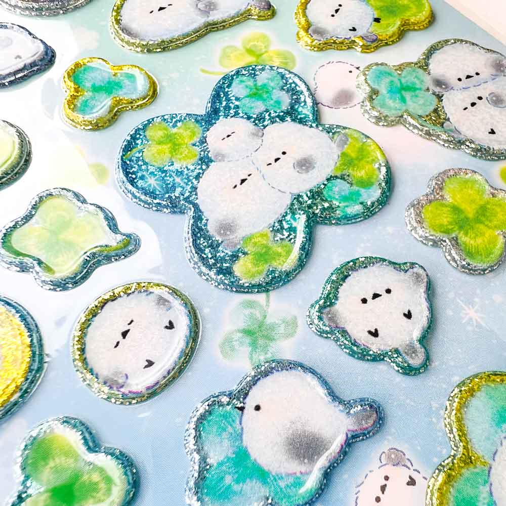 【正規品 定価 即納】キャンディーグリッターシール あわわちゃん もちもちぱんだ ぽんぽんシマエナガ ハッピーマーチ