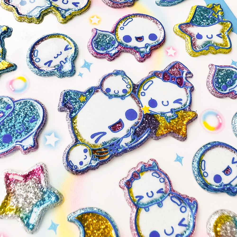 【正規品 定価 即納】キャンディーグリッターシール あわわちゃん もちもちぱんだ ぽんぽんシマエナガ ハッピーマーチ