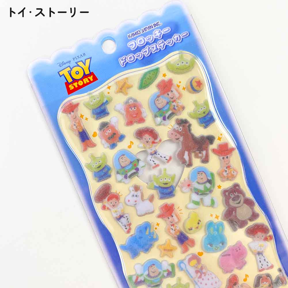 ディズニー フロッキードロップステッカー トイストーリー ズートピア スティッチ マリー トムとジェリー パワーパフガールズ