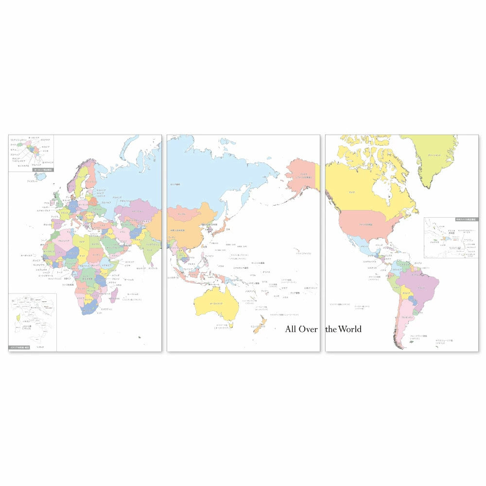 世界地図 マスキング・ウォールステッカー MA00035