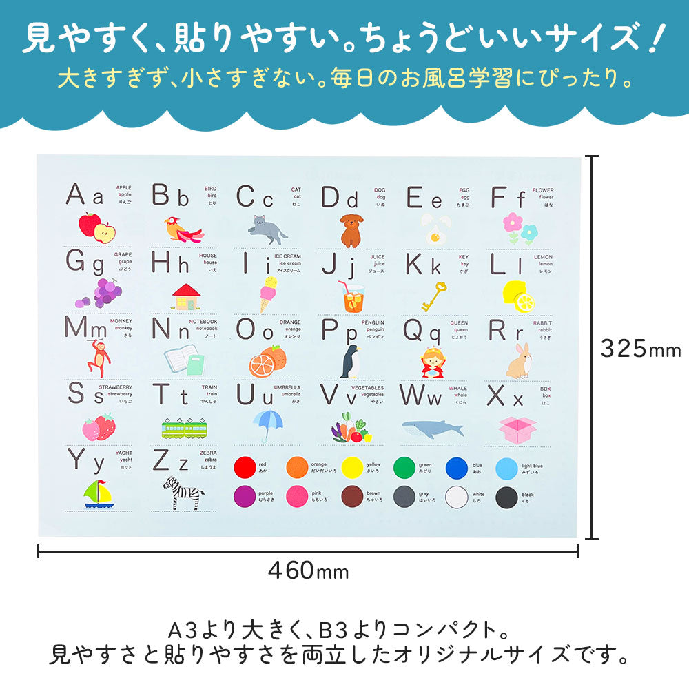 【今だけ10％OFF】リバーシブルお風呂ポスター｜ステップアップ学習で楽しく知育！