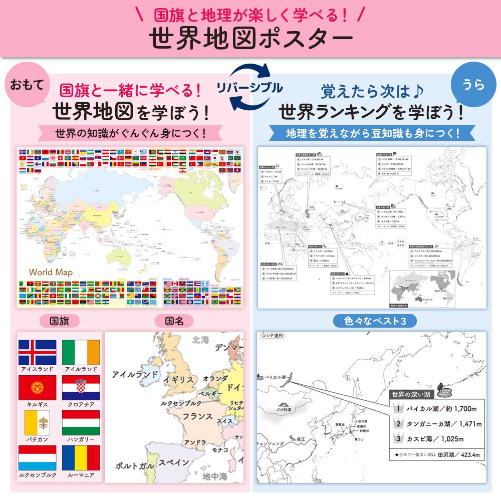 【今だけ10％OFF】リバーシブルお風呂ポスター｜ステップアップ学習で楽しく知育！