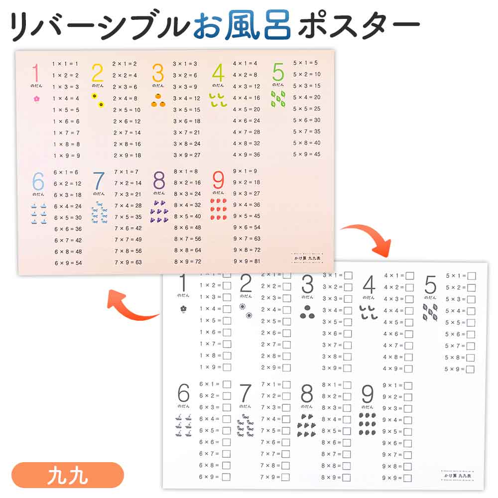 新デザイン追加♪リバーシブルお風呂ポスター｜ステップアップ学習で楽しく知育！