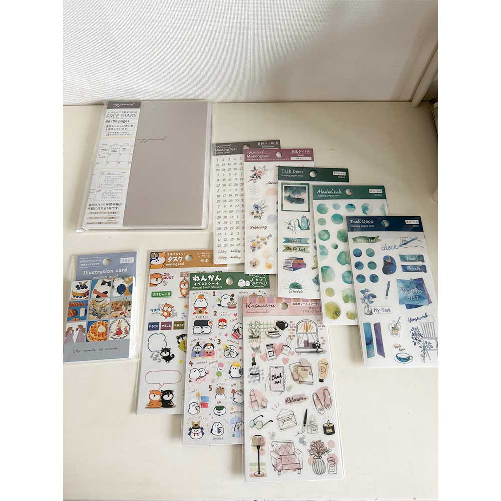 【公式アンバサダー企画セット割20％OFF】saku_saku_xxさんセレクト いつでも始められるフリー手帳10点セット