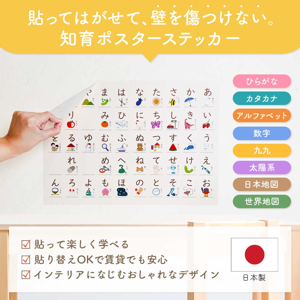 貼ってはがせる 知育ポスターステッカー