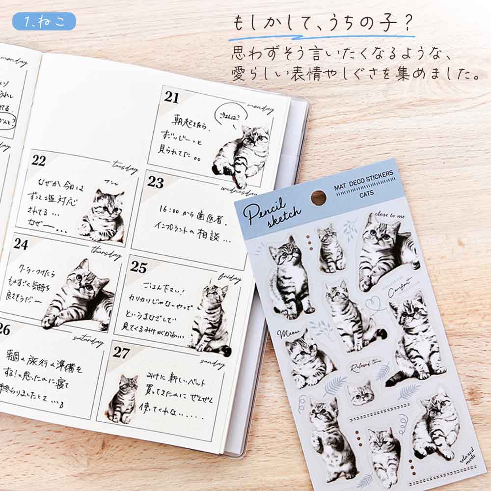 鉛筆スケッチ デコシール